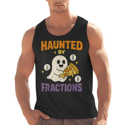 Haunted By Fractions Math Halloween Teacher Men Tank Top - teacherstshirts.com UK
