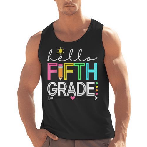 Hello Fifth Grade Teacher Student 5th Grade Back To School Men Tank Top - teacherstshirts.com CA