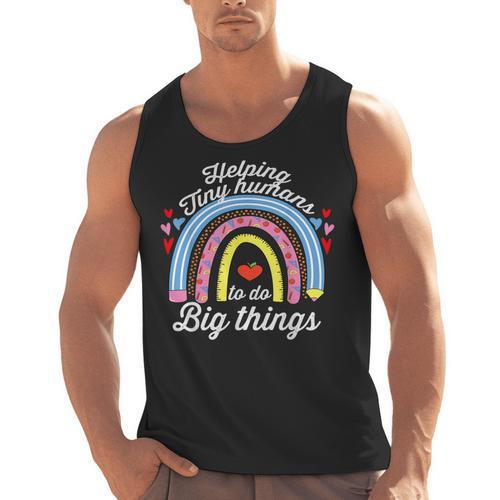 Helping Tiny Humans To Do Big Things Teacher Women Men Tank Top - teacherstshirts.com DE