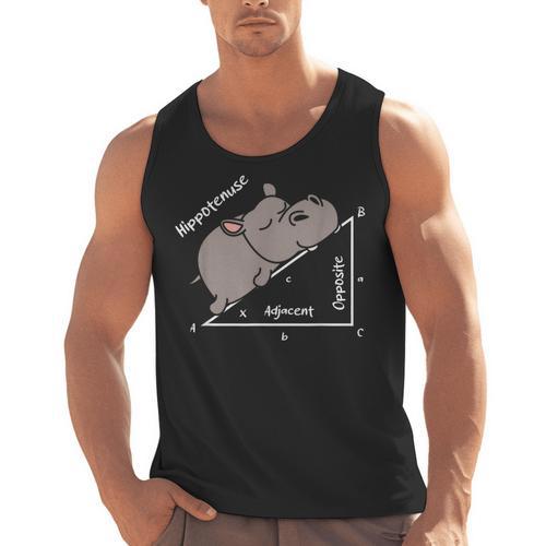 Hippotenuse Hippo Angle Function Hypotenuse Math Teacher Men Tank Top - teacherstshirts.com AU