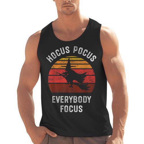 Hocus Pocus Everybody Focus Witch Halloween Teacher Women Men Tank Top - teacherstshirts.com DE