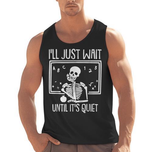 Ill Just Wait Until Its Quiet Teacher Lazy Halloween Costume Men Tank Top - teacherstshirts.com AU