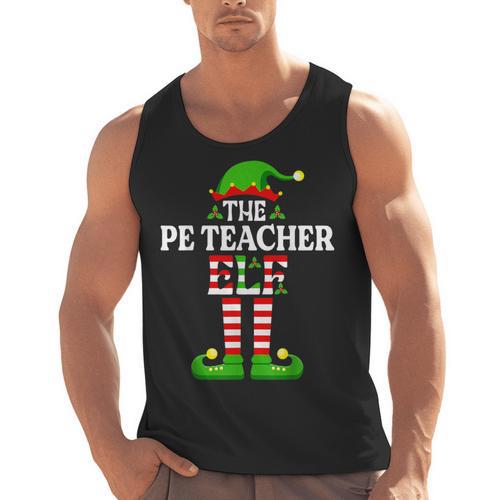 I'm The PE Teacher Elf Christmas Family Matching Men Tank Top - teacherstshirts.com DE