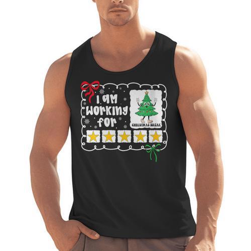 I'm Working For Christmas Break 5 Stars Christmas Teacher Men Tank Top - teacherstshirts.com UK