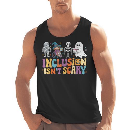 Inclusion Isn't Scary SLP Halloween Sped Teacher Men Tank Top - teacherstshirts.com
