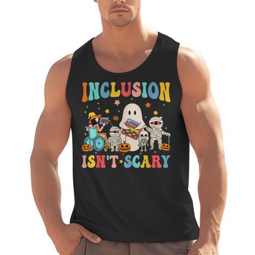 Inclusion Isn't Scary SLP Halloween Sped Teacher Therapy Men Tank Top - teacherstshirts.com