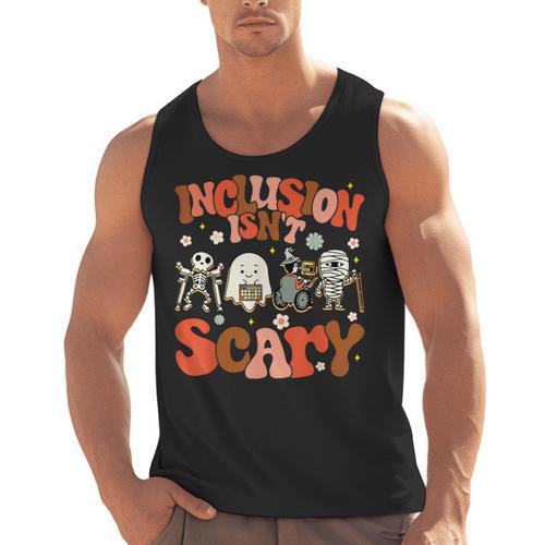 Inclusion Isn't Scary SLP Sped Teacher Halloween Men Tank Top - teacherstshirts.com AU