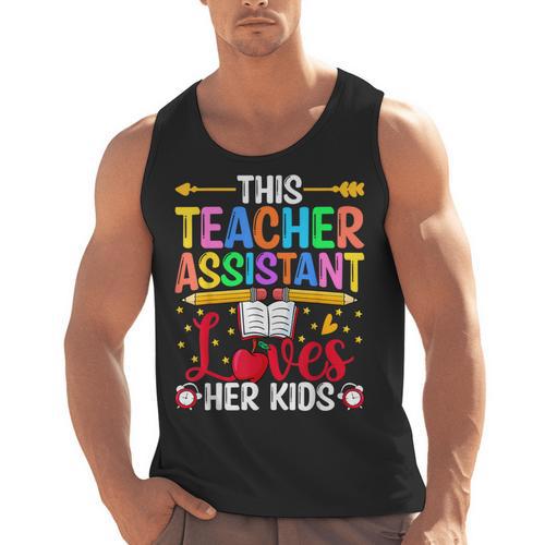 Instructional Assistant Loves Her Kids Teacher Assistant Men Tank Top - teacherstshirts.com AU