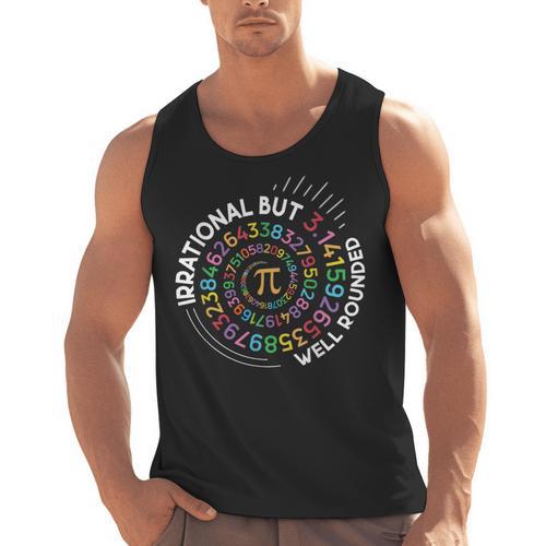 Irrational But Well Rounded Pi Day Math Teacher Student Geek Men Tank Top - teacherstshirts.com AU