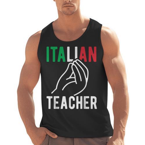 Italian Teacher Italy Italia Back To School First Day Men Tank Top - teacherstshirts.com
