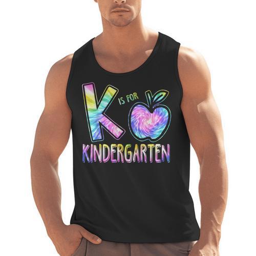 K Is For Kindergarten Teacher Tie Dye Back To School Kinder Men Tank Top - teacherstshirts.com CA
