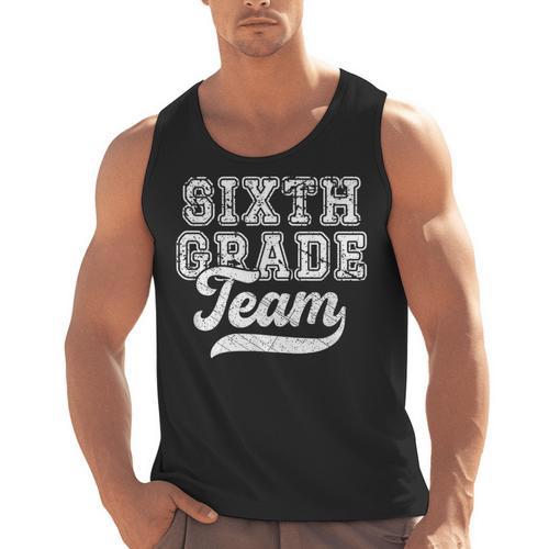 Kids Teacher Sixth Grade Retro Back To School Team 6th Grade Men Tank Top - teacherstshirts.com AU