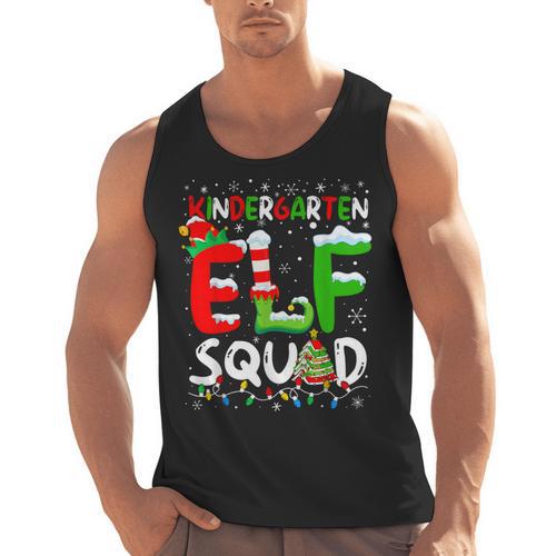 Kindergarten ELF Squad Christmas ELF Student Teacher Men Women Kids Men Tank Top - teacherstshirts.com