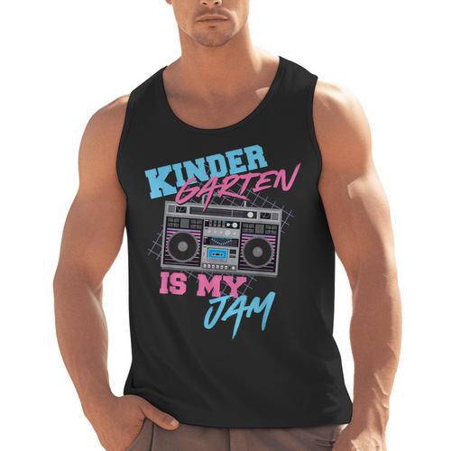 Kindergarten Is My Jam Vintage 80s Boombox Teacher Student Men Tank Top - teacherstshirts.com AU