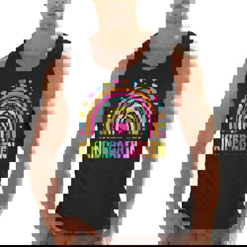 Kindergarten Rainbow Girls Boys Teacher Team Kinder Squad Men Tank Top - teacherstshirts.com