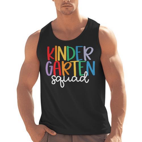 Kindergarten Squad Team Crew Teacher Back To School Men Tank Top - teacherstshirts.com
