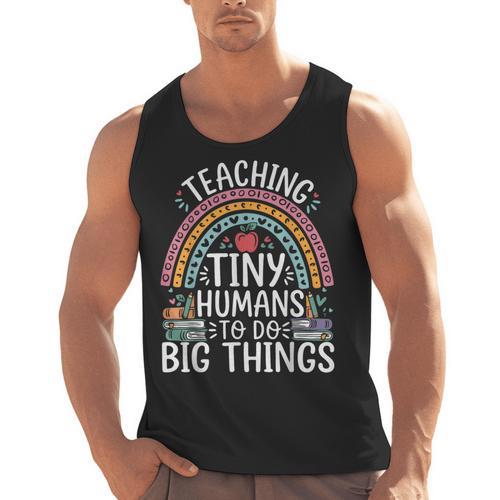 Kindergarten Teacher Tiny Humans Pre-School Teacher Men Tank Top - teacherstshirts.com UK