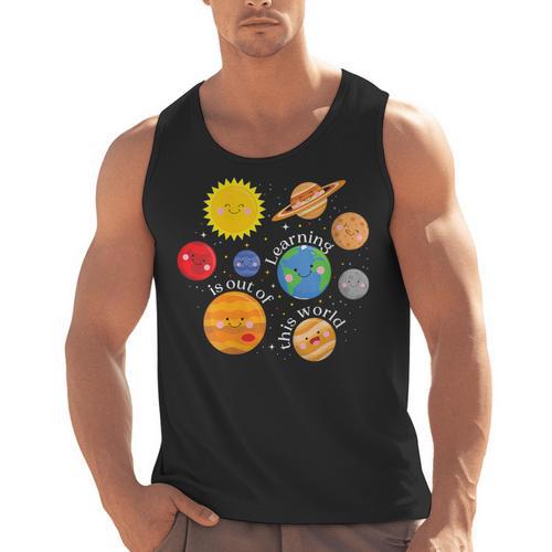 Learning Is Out Of This World Science Teacher Planets Men Tank Top - teacherstshirts.com AU