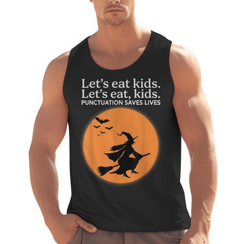 Let's Eat Kids Punctuation Saves Live Witch Grammar Teacher Men Tank Top - teacherstshirts.com