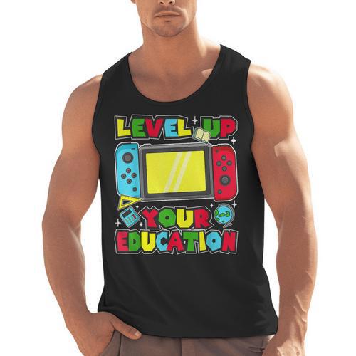 Level Up Your Education Gaming Inspired Teacher Gamers Men Tank Top - teacherstshirts.com DE