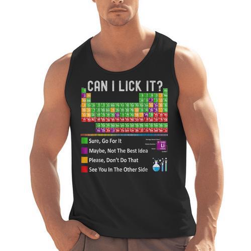 Can I Lick It Periodic Table Chart Science Teacher Cool Meme Men Tank Top - teacherstshirts.com UK