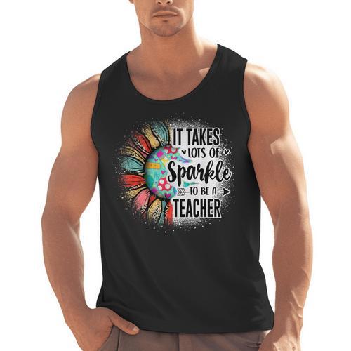 It Take Lots Of Sparkle To Be A Teacher With Sunflower Men Tank Top - teacherstshirts.com AU