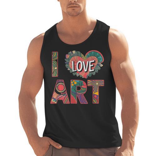 I Love Art Artist Painter Colorful Painting Art Teacher Men Tank Top - teacherstshirts.com UK