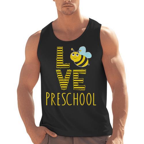 Love Preschool Back To School Yellow Bee Preschool Teacher For Men Women Girls Kids Men Tank Top - teacherstshirts.com UK