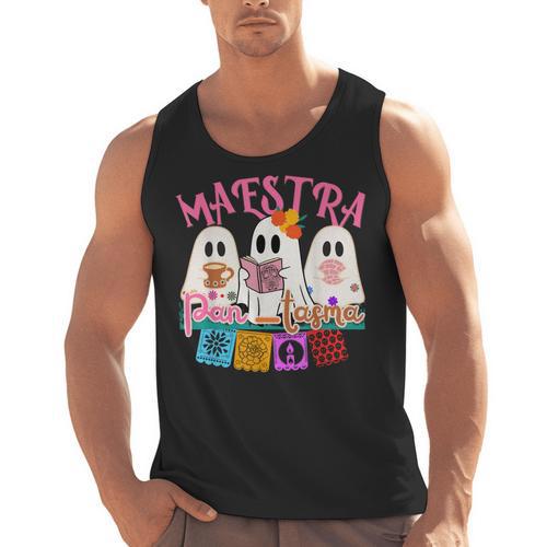 Maestra Pantasmas Conchas Teacher Mexican Halloween Men Tank Top - teacherstshirts.com DE