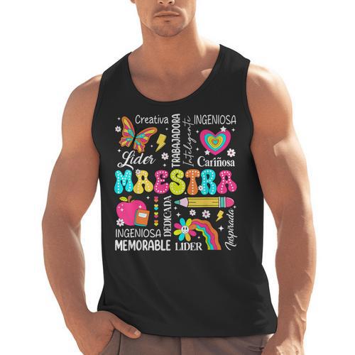 Maestra Spanish Teacher Back To School Maestra De Espanol Men Tank Top - teacherstshirts.com UK