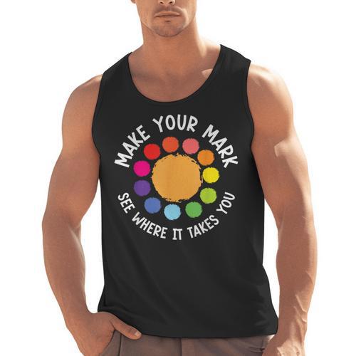 Make Your Mark For a International Dot Day Teacher Dot Lover Men Tank Top - teacherstshirts.com UK