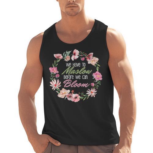 Maslow Before Blooms SPED Teacher School Psychologist Retro Men Women Men Tank Top - teacherstshirts.com UK