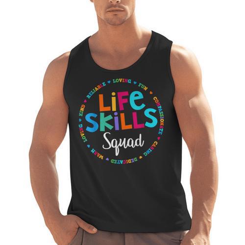 Matching Life Skills Squad Teacher Special Ed SPED Team Crew Men Tank Top - teacherstshirts.com CA