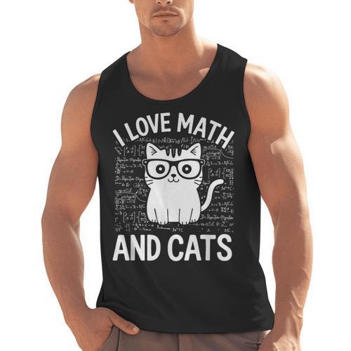 Math And Cats Apparel For Teachers Students Cat Lovers Men Tank Top - teacherstshirts.com UK