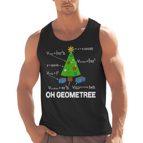 Math Geometry Christmas Tree Geometree Teacher Men Tank Top - teacherstshirts.com AU