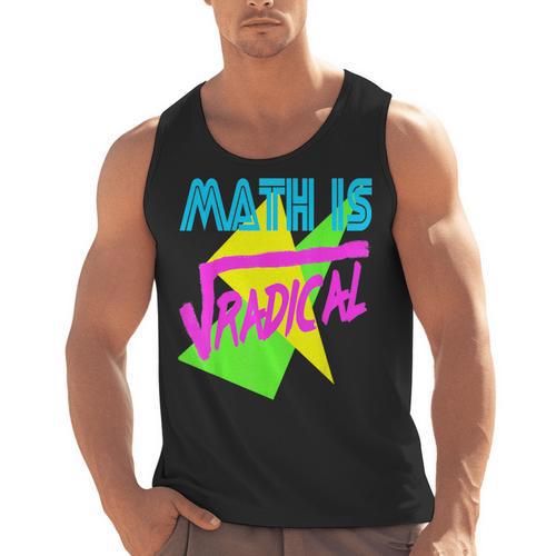 Math Is Radical Retro 80s Vintage Algebra Teacher Men Tank Top - teacherstshirts.com