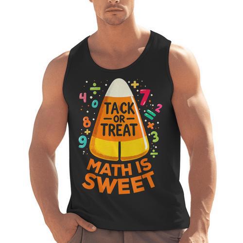 Math Teacher Halloween Costume Trick Or Treat Math Sweet Men Tank Top - teacherstshirts.com