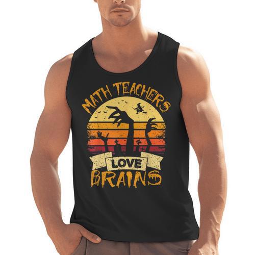Math Teacher Shirt Math Teachers Love Brains Halloween Math For Men Women Men Tank Top - teacherstshirts.com DE