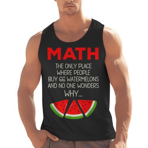 Math Watermelon Calculation Joke Teacher Student Men Tank Top - teacherstshirts.com CA