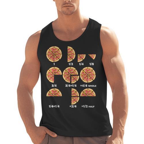 Maths Day Costume Idea Kids Teachers Pizza Slice Fraction Men Tank Top - teacherstshirts.com UK