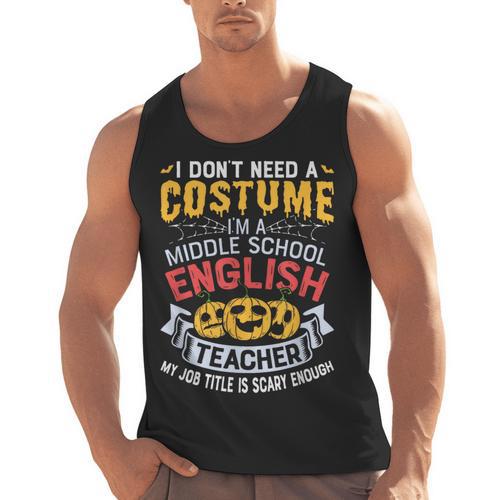 Middle School English Teacher Halloween Costume For Men Women Men Tank Top - teacherstshirts.com AU