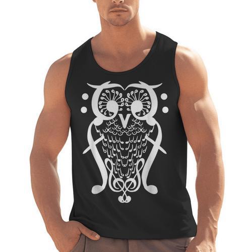 Music Note Owl Shirt Musicians Teacher Birthday Bird Men Tank Top - teacherstshirts.com AU