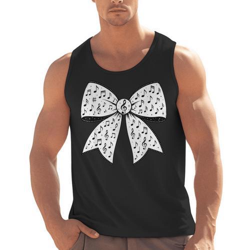 Music Notes Coquette Bow Music Teacher School Musician Band Men Tank Top - teacherstshirts.com AU