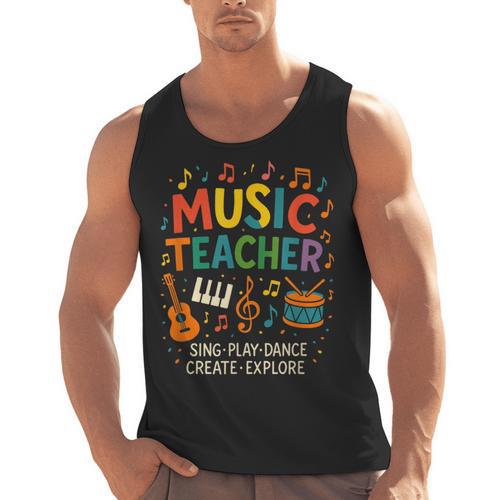 Music Teacher Music Sing Play Dance Choir Piano Men Tank Top - teacherstshirts.com CA