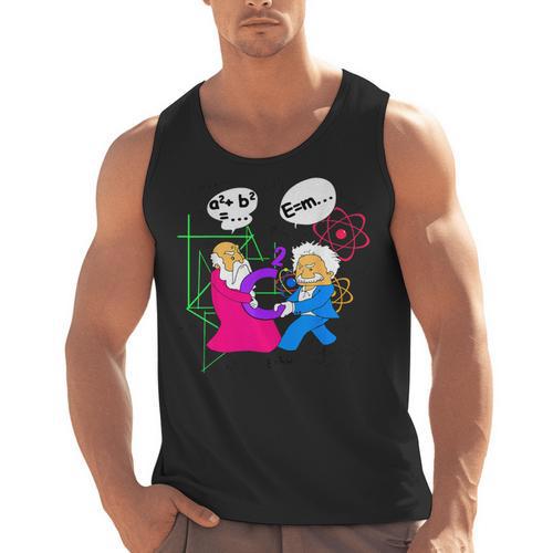 Nerdy Pythagoras Fighting Over C Squared Math Teacher Men Tank Top - teacherstshirts.com