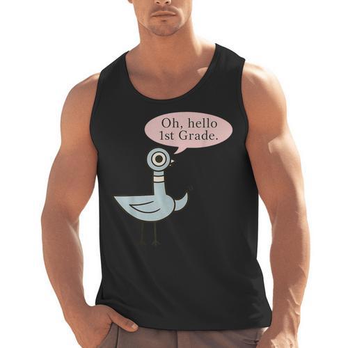 Oh Hello First Graders Cute Pigeon 1st Grade Teacher Men Tank Top - teacherstshirts.com AU