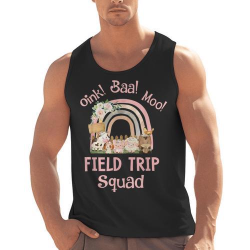 Oink Baa Moo Field Trip Squad Teacher Students Matching Men Tank Top - teacherstshirts.com UK