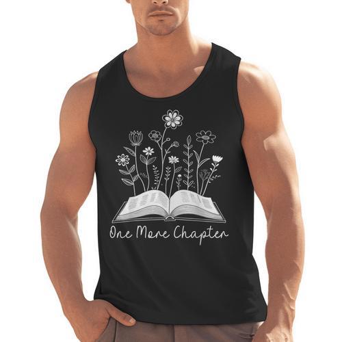 One-More Chapter Wildflower Reading Teacher Library Bookish Men Tank Top - teacherstshirts.com