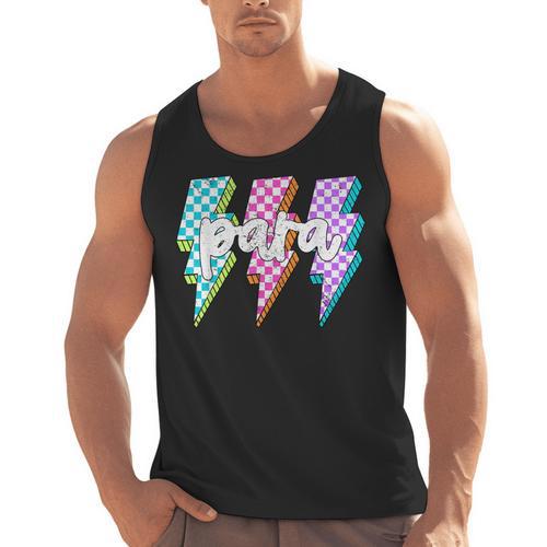 Para Squad Paraprofessional Teacher Lightning Bolt Men Tank Top - teacherstshirts.com