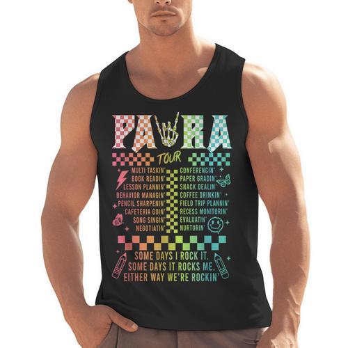Para Tour Paraprofessional Squad Rock Teacher Back To School Men Tank Top - teacherstshirts.com AU